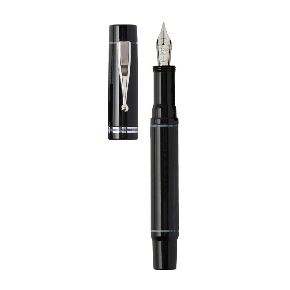 GIOIA Alleria Nuvola Black Fountain Pen – Chrome Trim