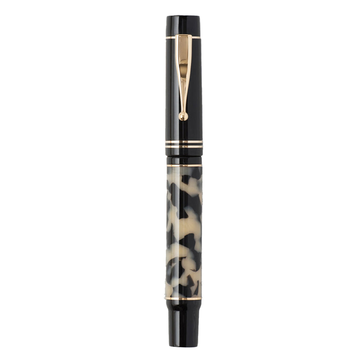 GIOIA Alleria Tramonto Shiny Black Fountain Pen – Chrome Trim