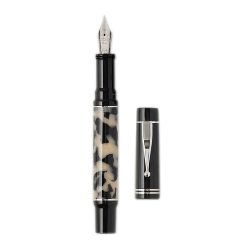 GIOIA Alleria Tramonto Shiny Black Fountain Pen – Chrome Trim