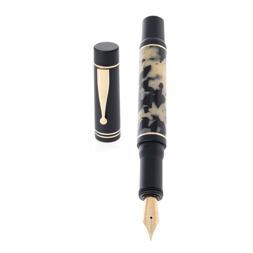 GIOIA Alleria Tramonto Sand Black Fountain Pen – Gold Trim