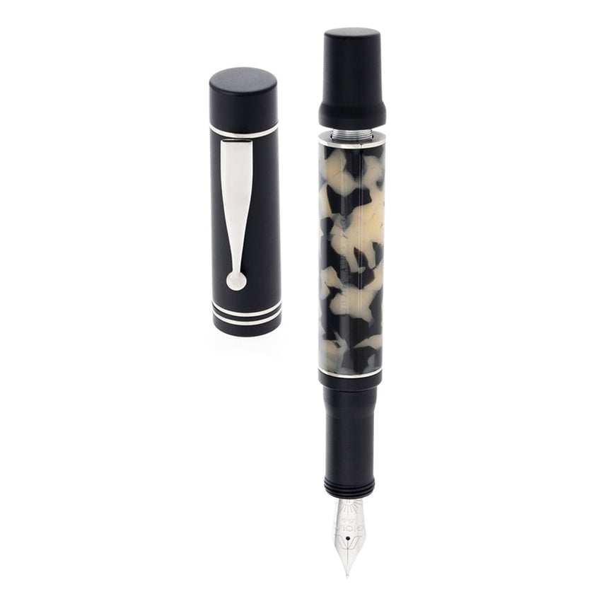 GIOIA Alleria Tramonto Sand Black Fountain Pen – Rhodium Trim