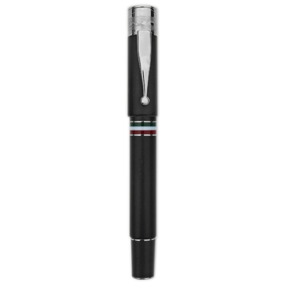 Gioia | Fountain Pen & Rollerball Pen | Partenope | Black Sand | Silver Trims