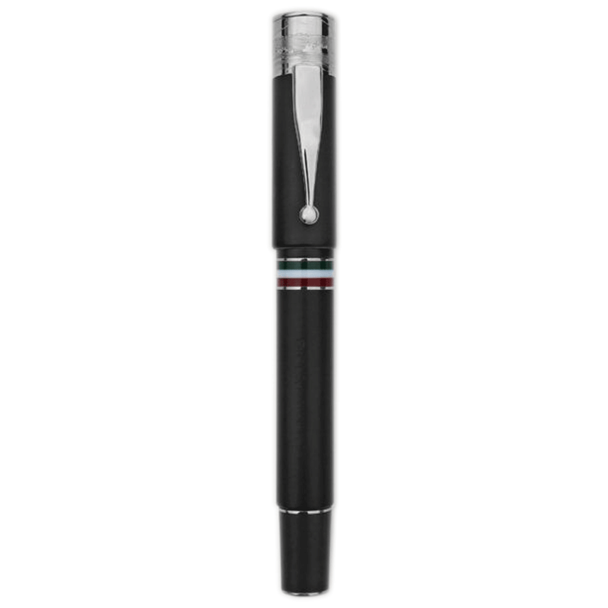 GIOIA Partenope Black Fountain Pen and Rollerball – Ruthenium Trim