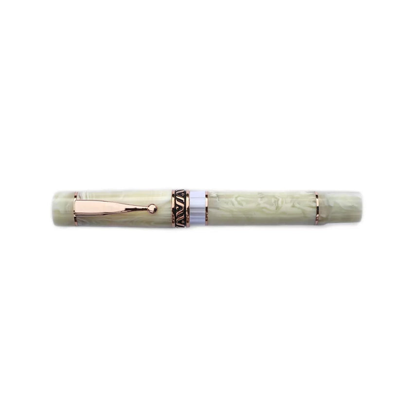 GIOIA Bellavista Ivory White Pearl Fountain Pen – Rose Gold Trim