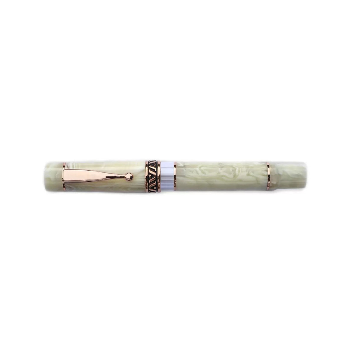 GIOIA Bellavista Ivory White Pearl Fountain Pen – Rose Gold Trim