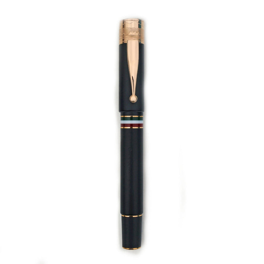 GIOIA Partenope Sand Black Fountain Pen and Rollerball – Rose Gold Trim