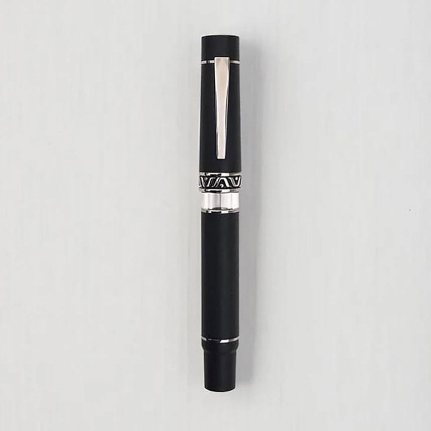 GIOIA Bellavista Cenere Black Fountain Pen – Rhodium Trim