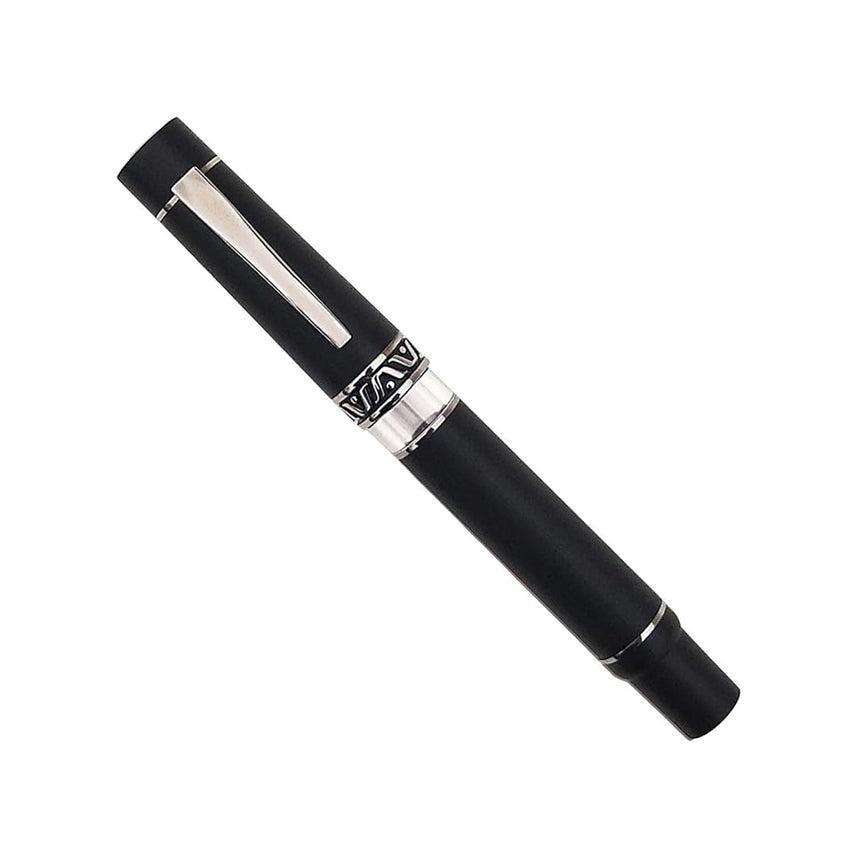 GIOIA | Medium Nib | Fountain Pen | Cenere Black Resin Barrel | Piston Filler | with Ink Window