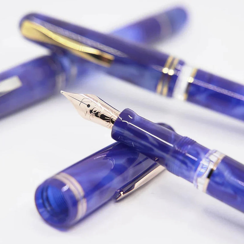 Gioia | Fountain Pen | Metis | Blue Aesthetic | Rose Gold Trims