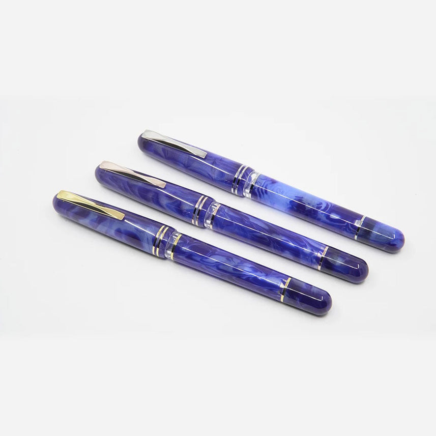 Gioia | Metis Fountain Pen | Blue Aesthetic | Rose Gold Trims | Broad Nib
