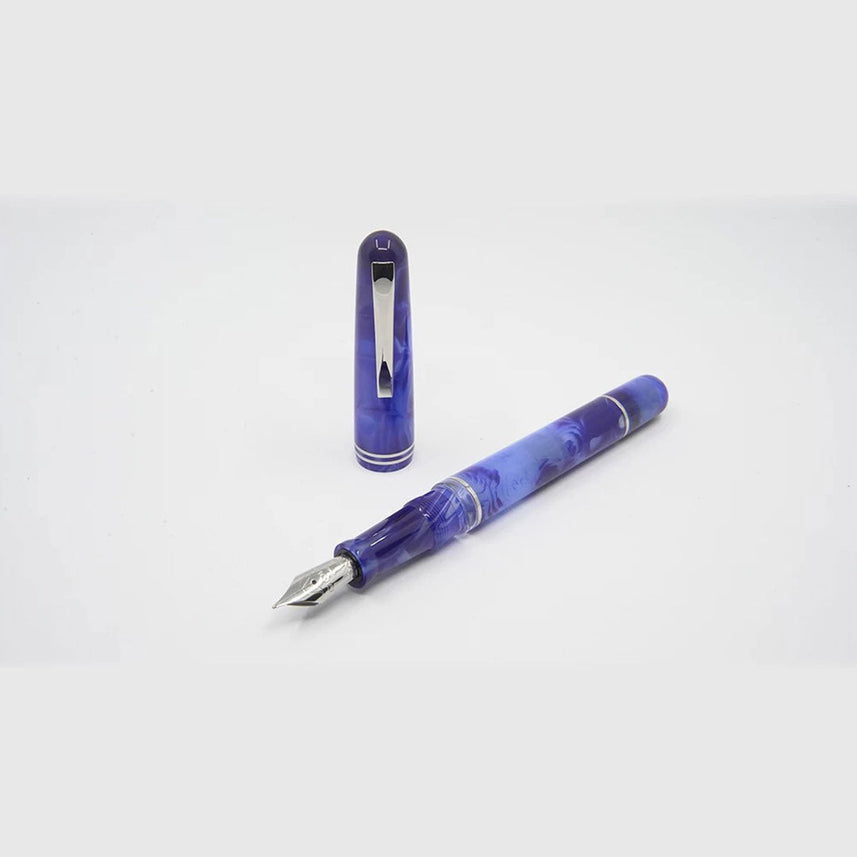 Gioia | Metis Fountain Pen | Blue Aesthetic Silver | Broad