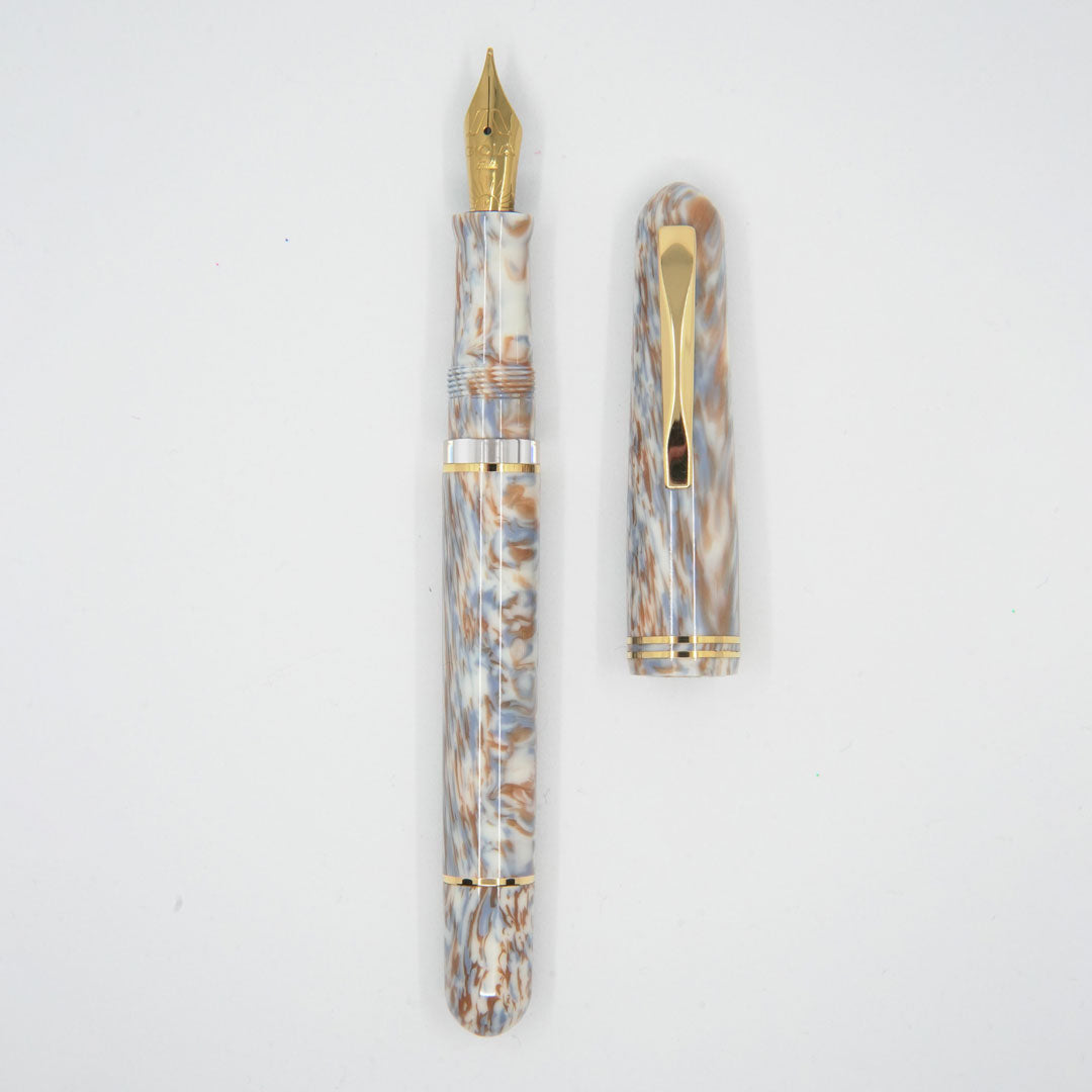 GIOIA Metis Cappuccino Fountain Pen – Ruthenium Trim