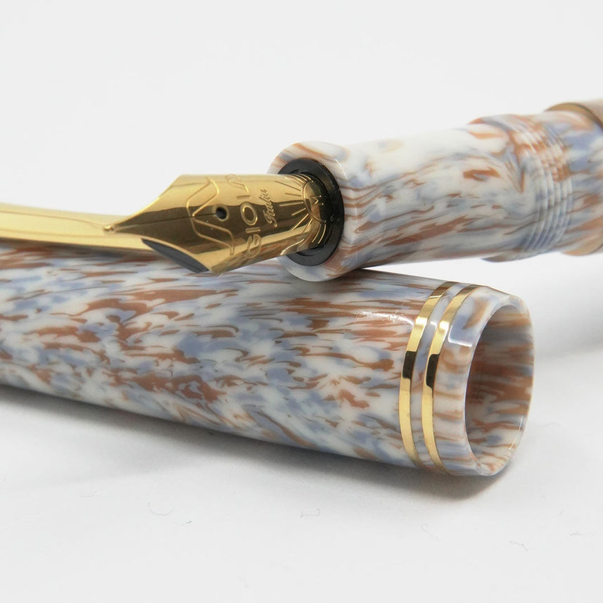 GIOIA Metis Cappuccino Fountain Pen – Ruthenium Trim