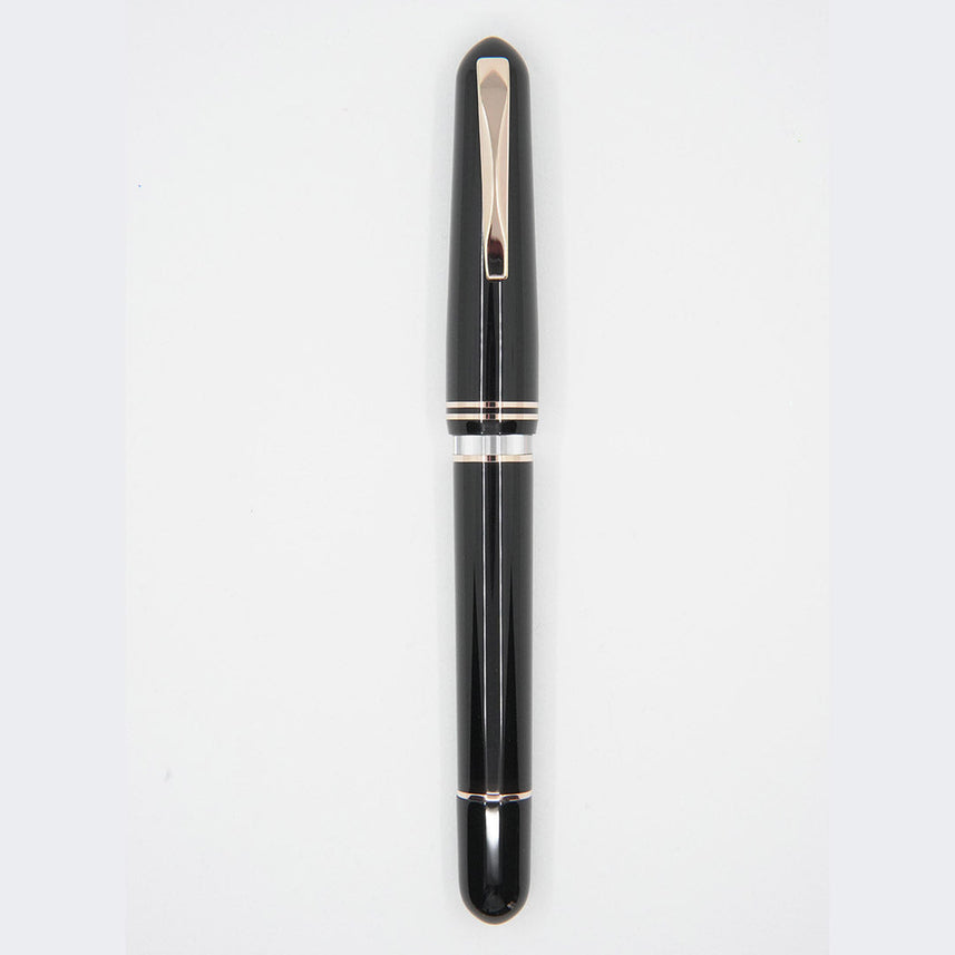 GIOIA Metis Classic Black Fountain Pen – Rose Gold Trim
