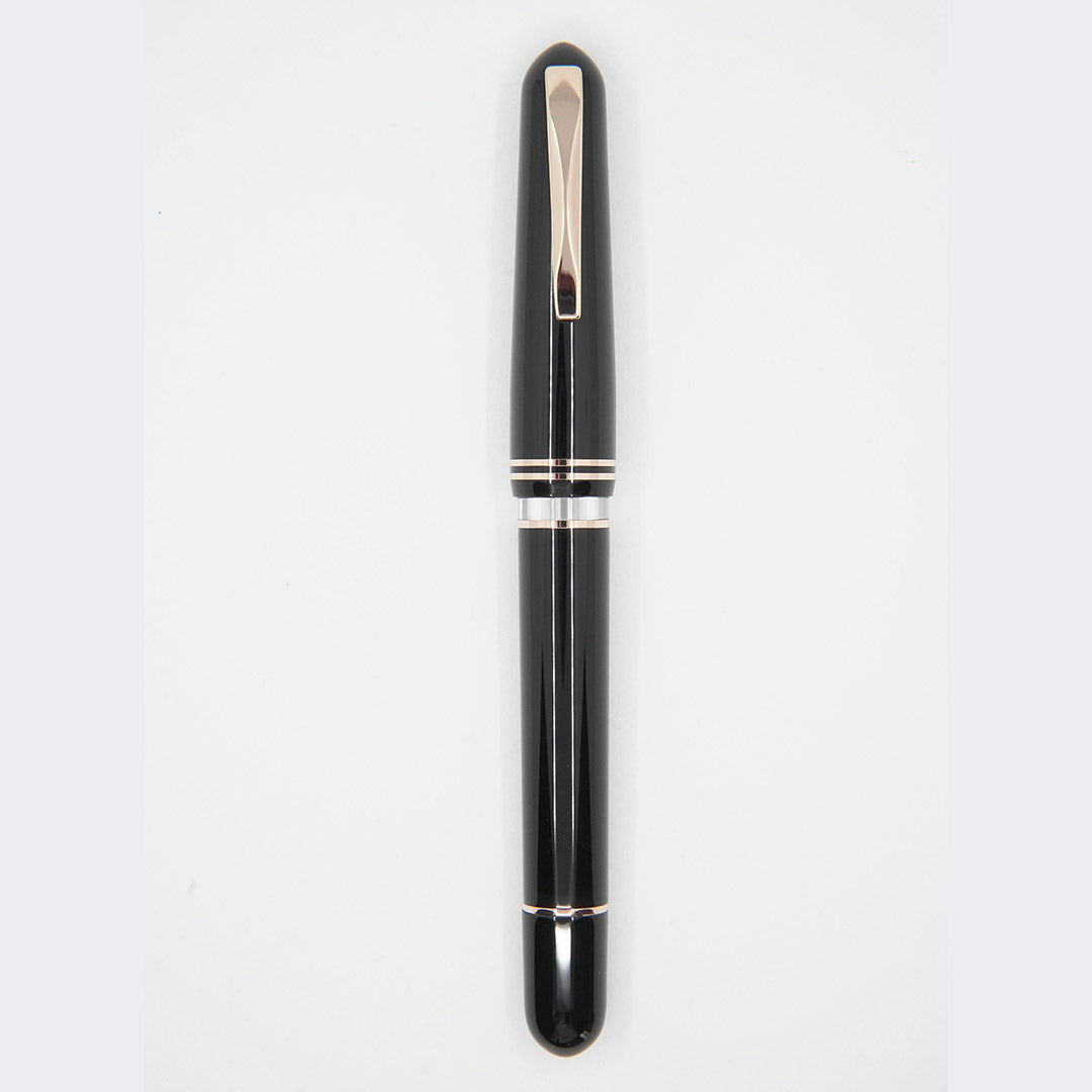GIOIA Metis Classic Black Fountain Pen – Rose Gold Trim