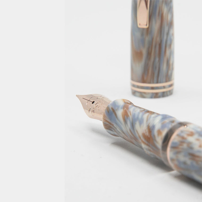 GIOIA Metis Cappuccino Fountain Pen – Rose Gold Trim