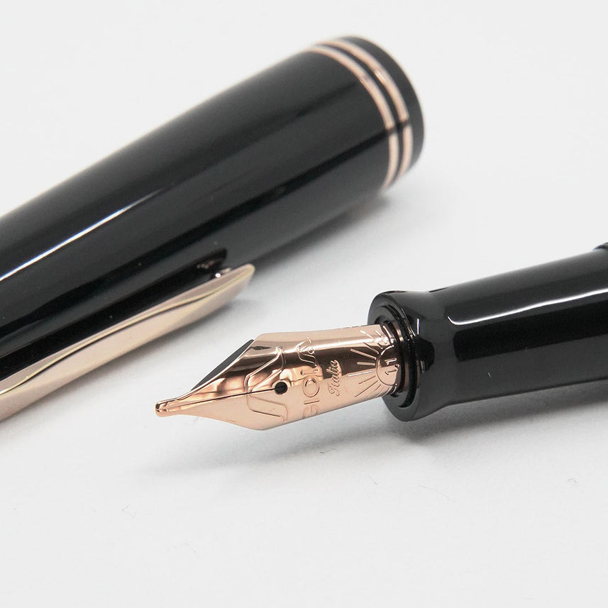 GIOIA | Metis | Fountain Pen | Classic | Black | Rose Gold Trims