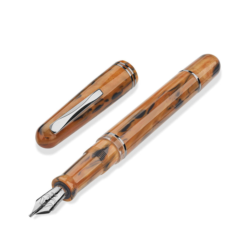 GIOIA Metis Terre di Napoli Black Fountain Pen – Ruthenium Trim