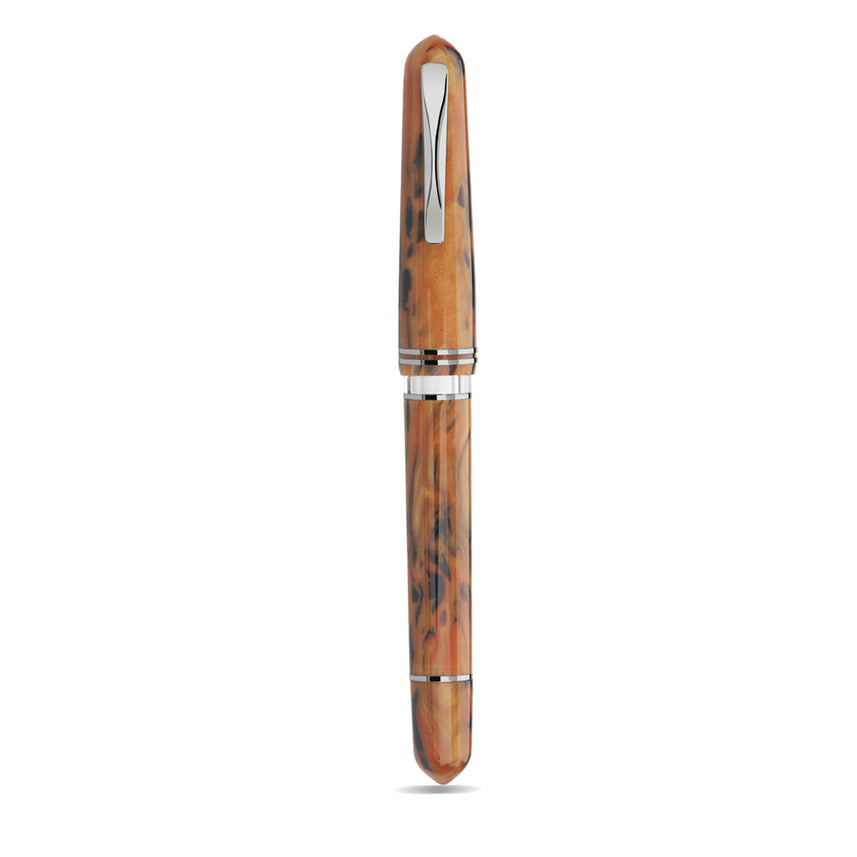 GIOIA Metis Terre di Napoli Black Fountain Pen – Ruthenium Trim