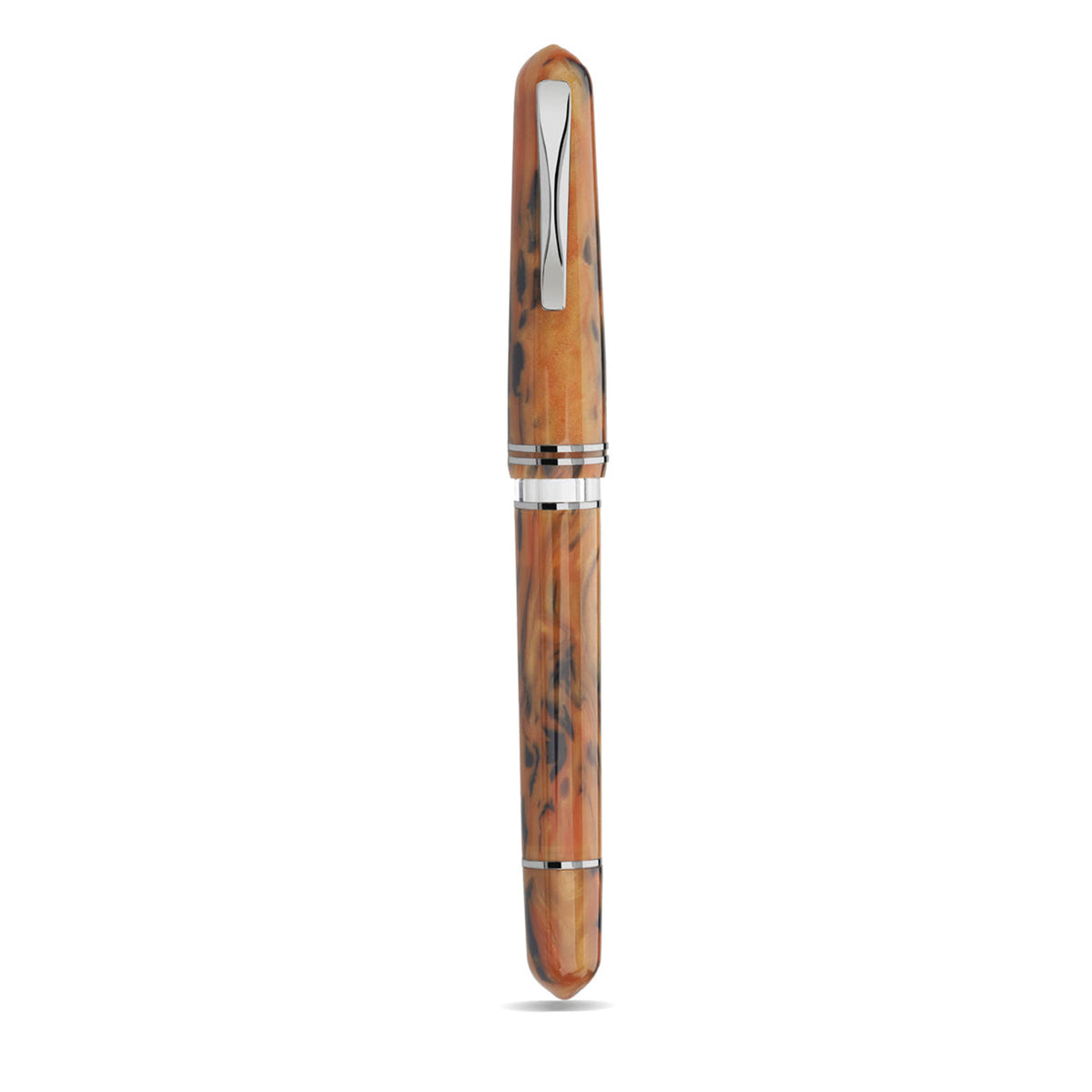 GIOIA Metis Terre di Napoli Black Fountain Pen – Ruthenium Trim