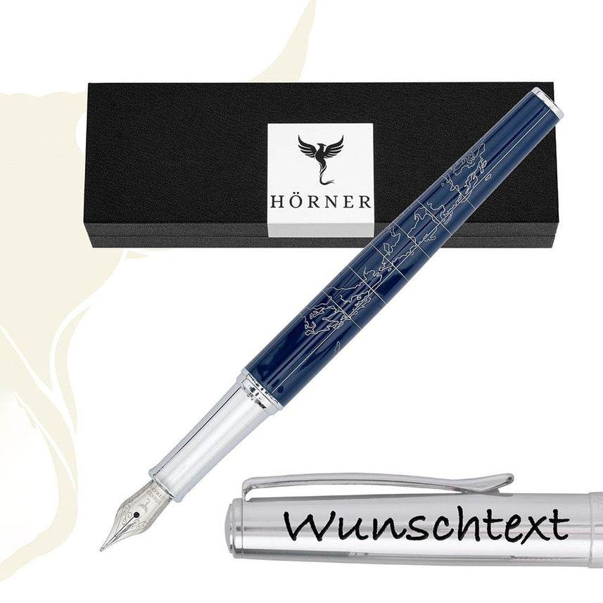 Horner | Terra | Fountain Pen | Blue Chrome