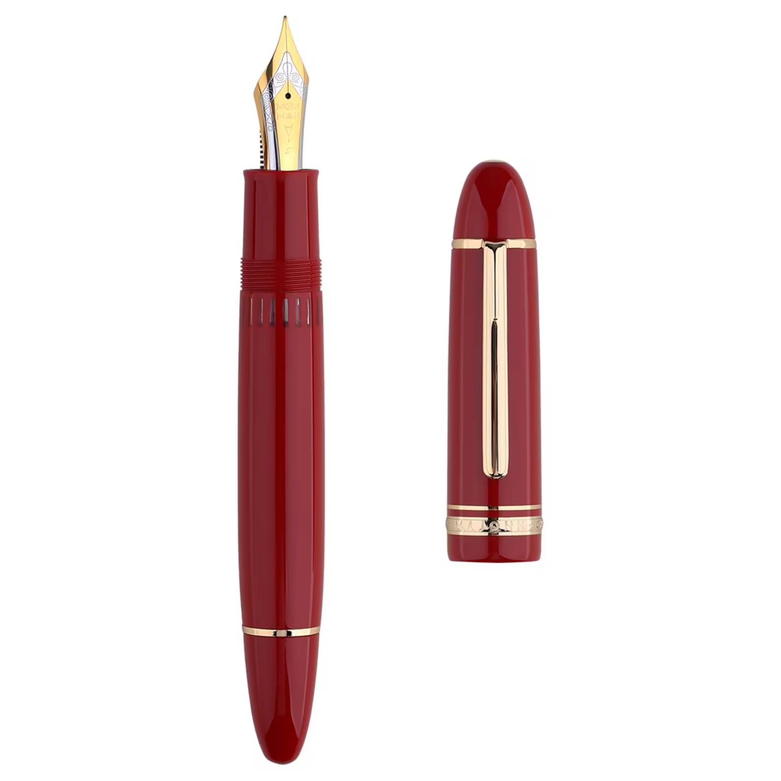 Moonman P141 Piston Fountain Pen – Size 8 Dual-Tone Fine Nib with Gold Trim & Clip – Resin Body – Multiple Colors – Bottled Ink Filling (No Ink Included)