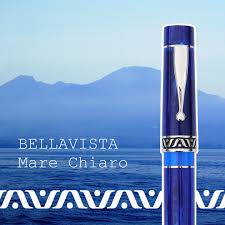 GIOIA Bellavista Mare Chiaro Blue Fountain Pen – Chrome Trim