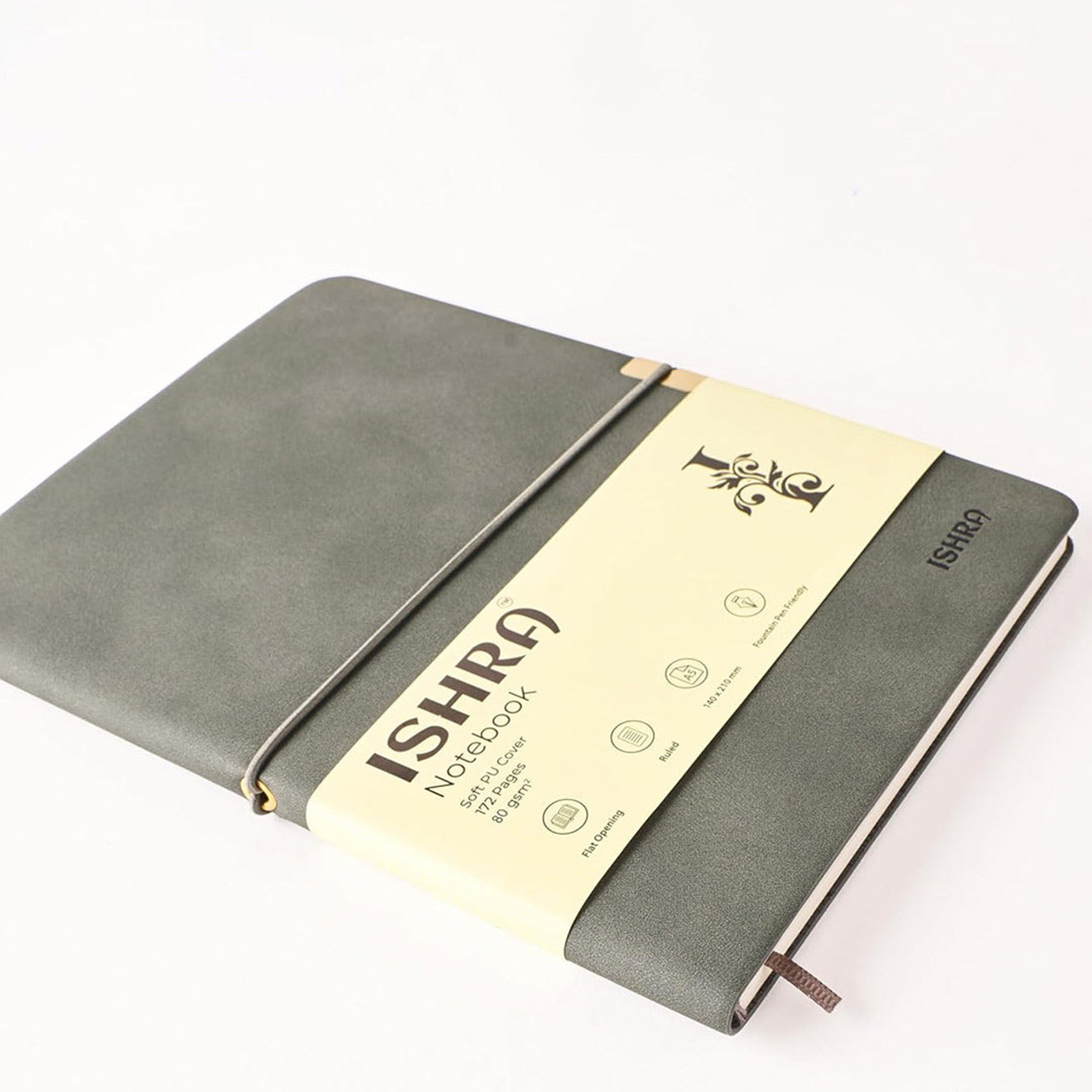 ISHRA A5 Size Ruled Notebook | Ideal Note Book Journal Diary for Work Office Writing Journaling Note Taking Travel | Green Soft Cover| 172 Pages | 80gsm | Fountain Pen Friendly Paper