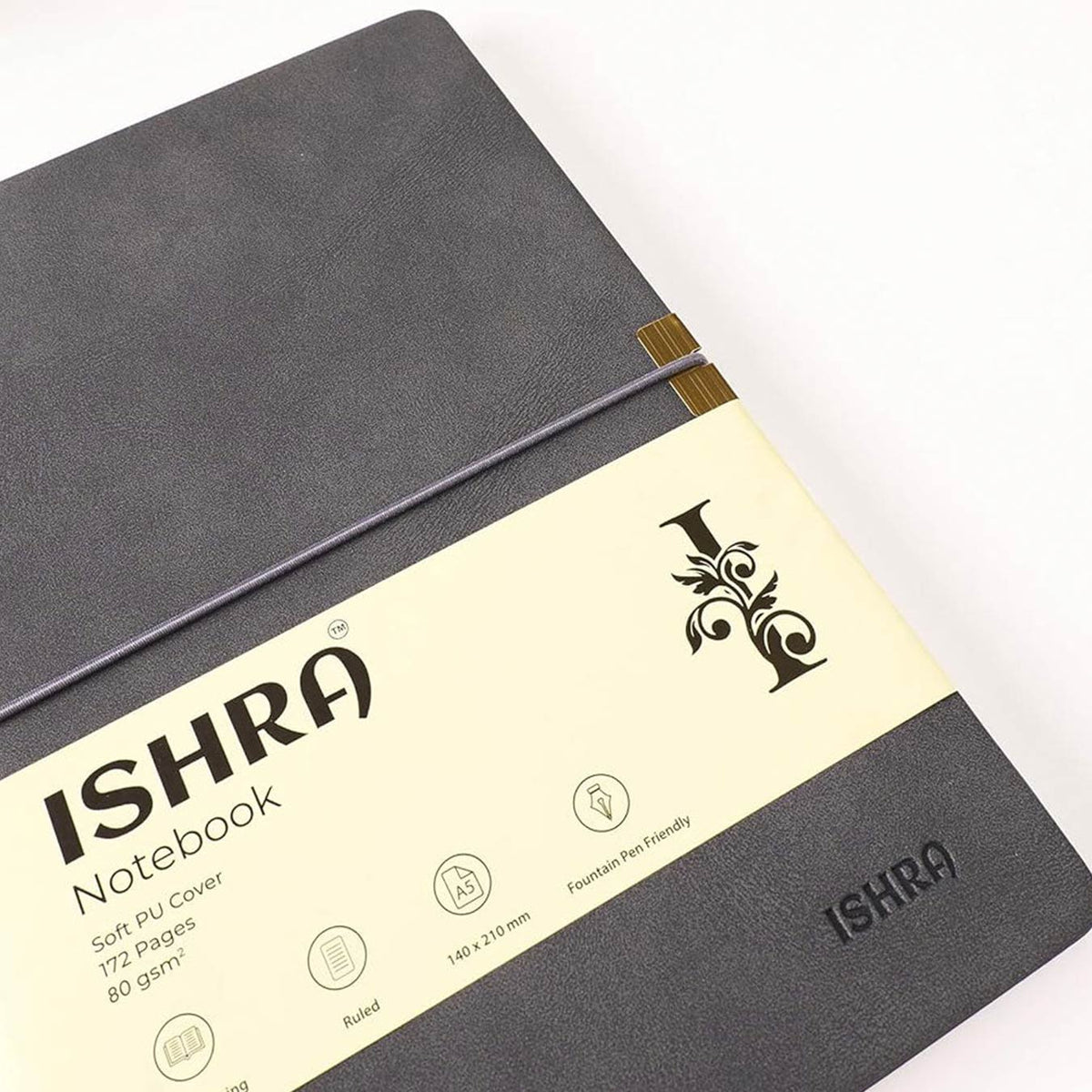 ISHRA A5 Ruled Notebook – Dark Grey