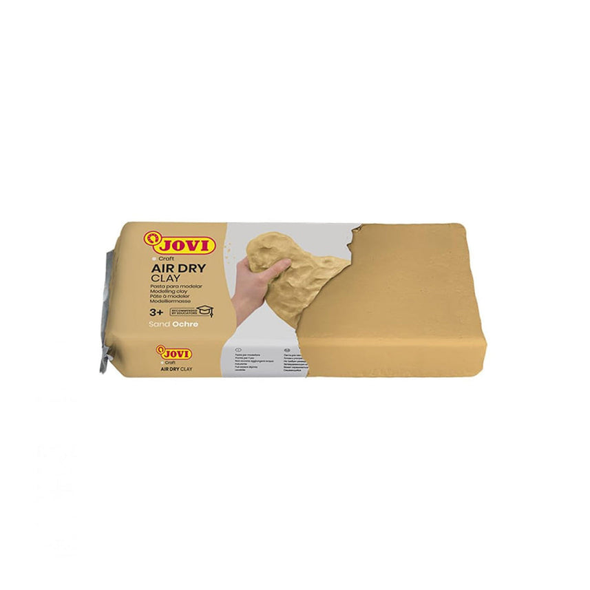 Jovi European Air-Dry Modeling Sand Ochre Clay 3 Packets - Each Pack of 250 Grams for Sculpting Pottery Art & Craft Handicraft Educational Purpose Fine Motor Skills