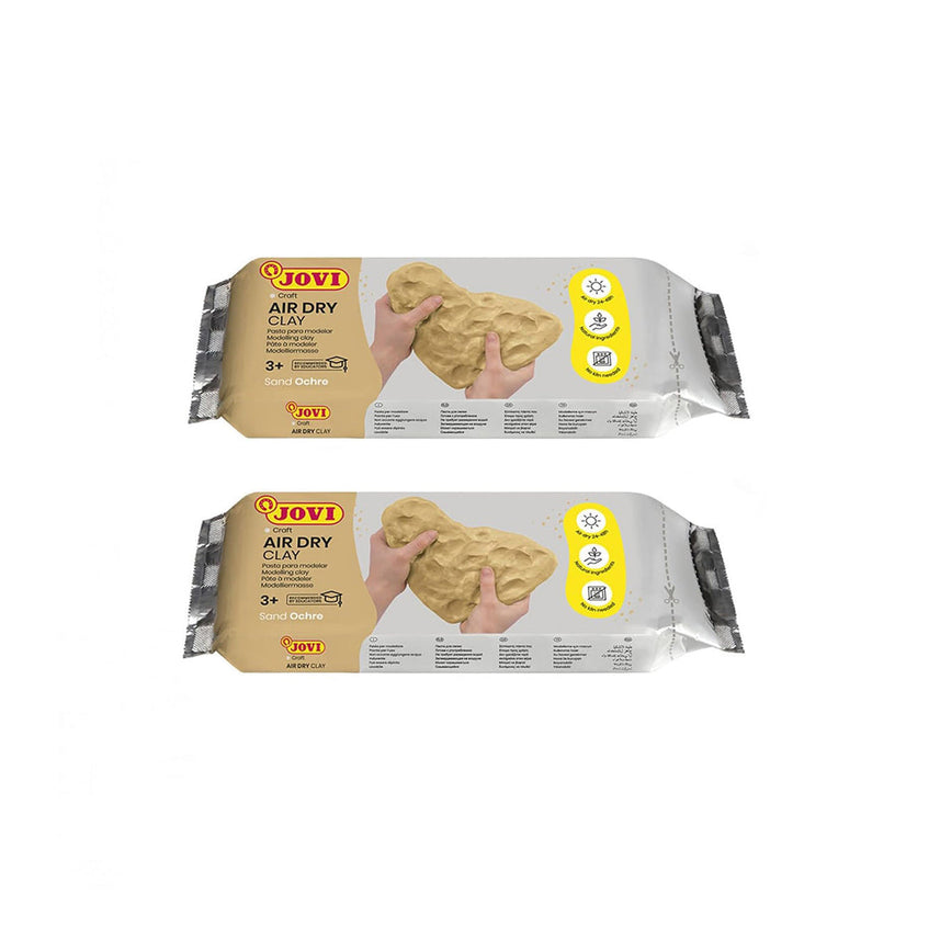 Jovi | European Air Dry | Modelling Sand | Ochre Non-Toxic Clay | Pack of 2 | 250g Each | Art & Craft