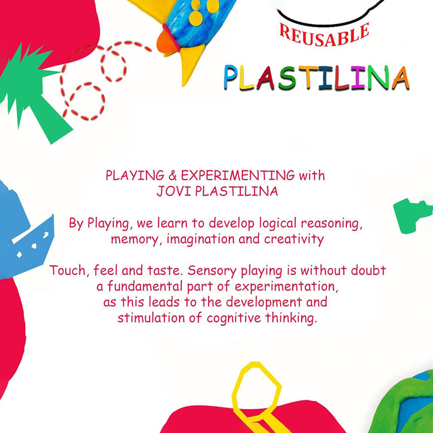 Jovi | Plastilina Black | Non-Drying Modelling Clay | Art & Craft | Pack of 6 Bars | 50gms