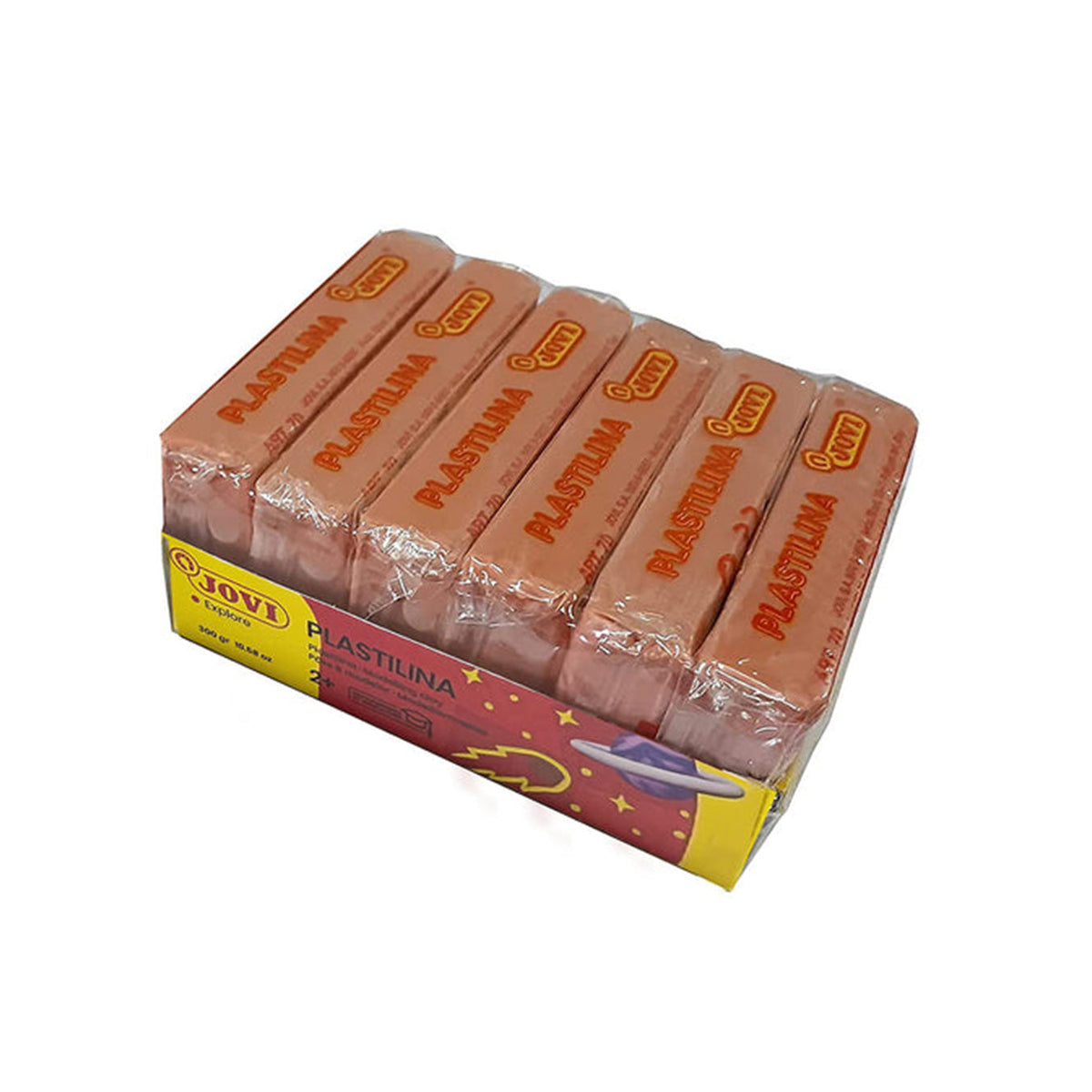 Jovi Plastilina Flesh Non-Drying Modelling Clay for Art & Craft Pack of 6 Bars - 50gms Each Non-Toxic Gluten Free Fine Motor Skills, Moulding, Pottery Sculpting Project Work with Dough