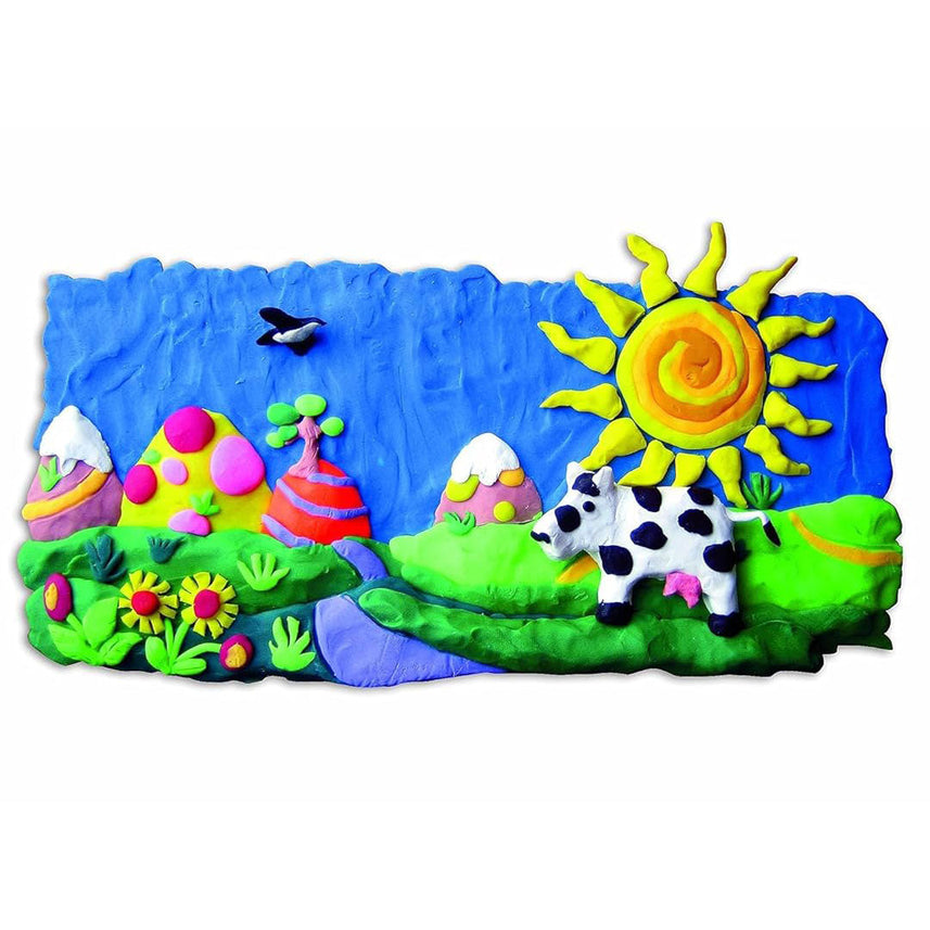 Jovi Plastilina Yellow Lilac White Red Black Light & Dark Green Light & Dark Blue Brown Non-Drying Reusable Modelling Clay 10 Bars 50g Each Fine Motor Skills Moulding Pottery Sculpting Project Work