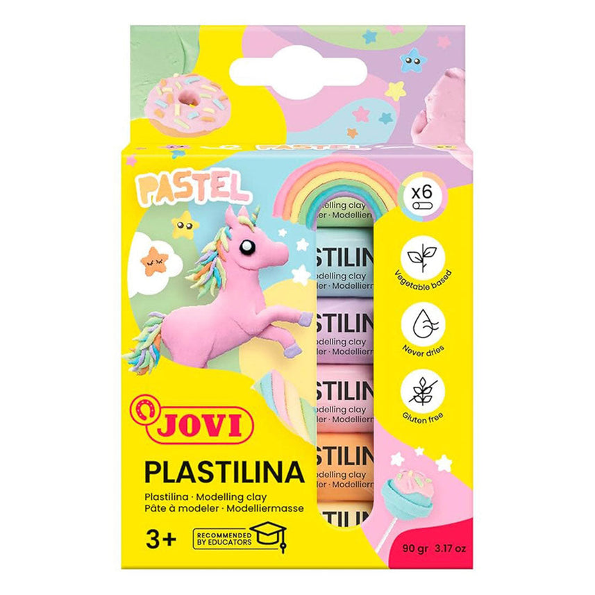 Jovi | Plastilina Reusable | Non-Drying Modeling Clay | 0.50 Oz Bars | Set of 6