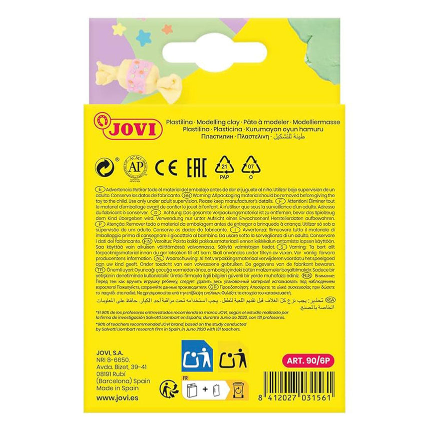 Jovi | Plastilina Reusable | Non-Drying Modeling Clay | 0.50 Oz Bars | Set of 6