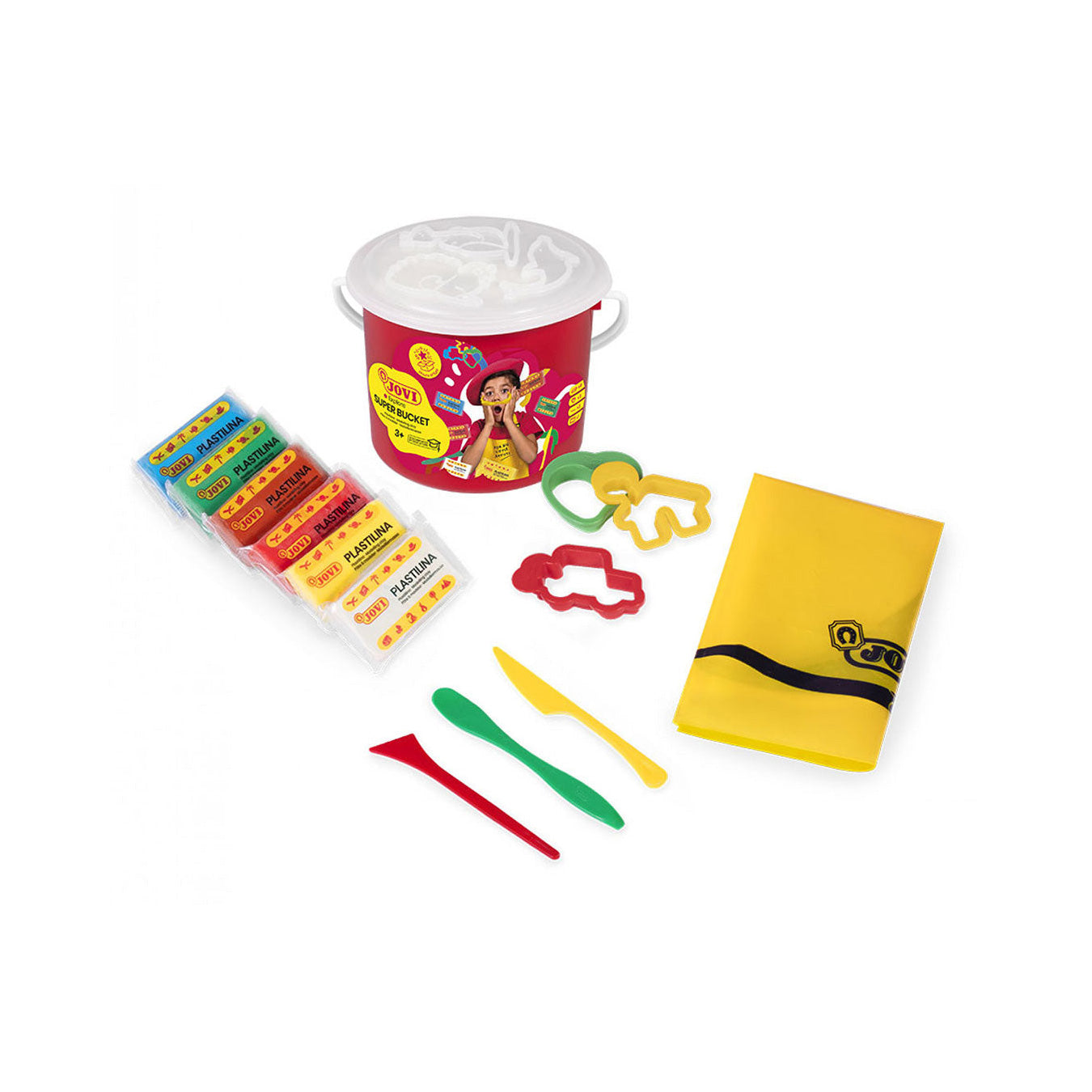 Jovi | Super Bucket Plastilina | Clay Kit (6 Bars + Tools)