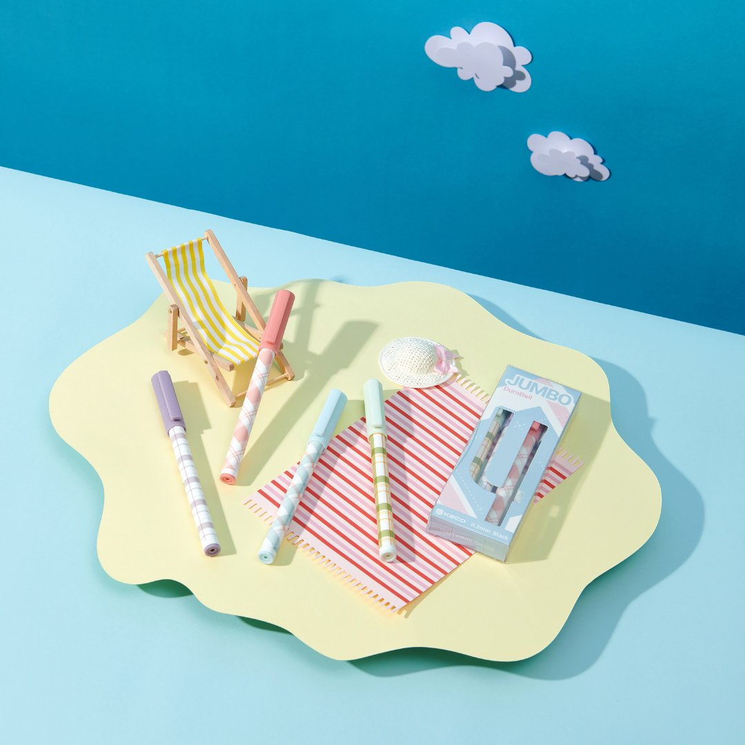 Jumbo Gel Ink Pen Plaid 4pc/set - INDOFUTURE - Gel Pens