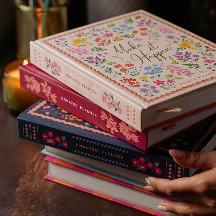 7mm Between the Lines | Annual Undated Planner | Make It Happen | Peach