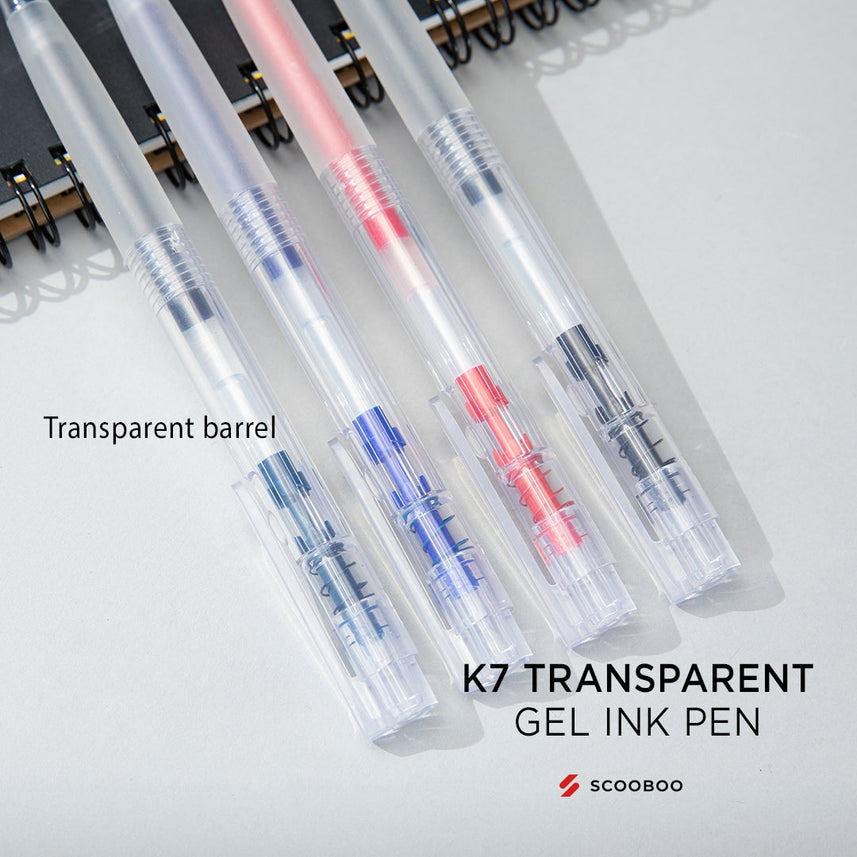 K7 transparent Gel Ink Pen 0.5mm - INDOFUTURE - K7-black - Gel Pens