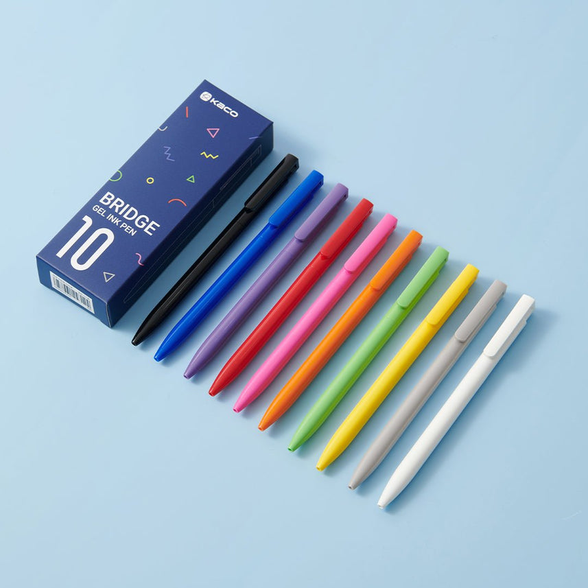 Kaco Bridge 0.5mm Gel Pens-Pack Of 10 - INDOFUTURE - Gel Pens