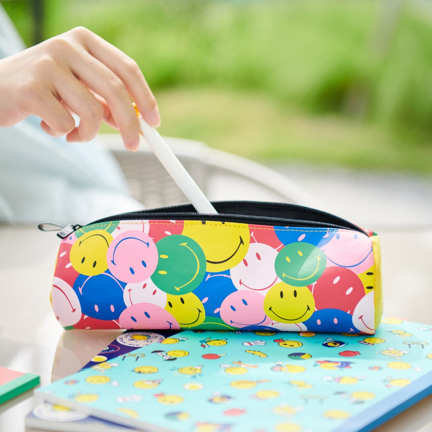 Kaco Cylinder Pen Case(with Smiley World) - INDOFUTURE - Pencil Cases & Pouches