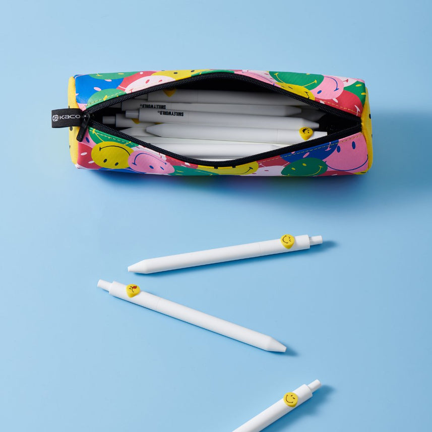 Kaco Cylinder Pen Case(with Smiley World) - INDOFUTURE - Pencil Cases & Pouches