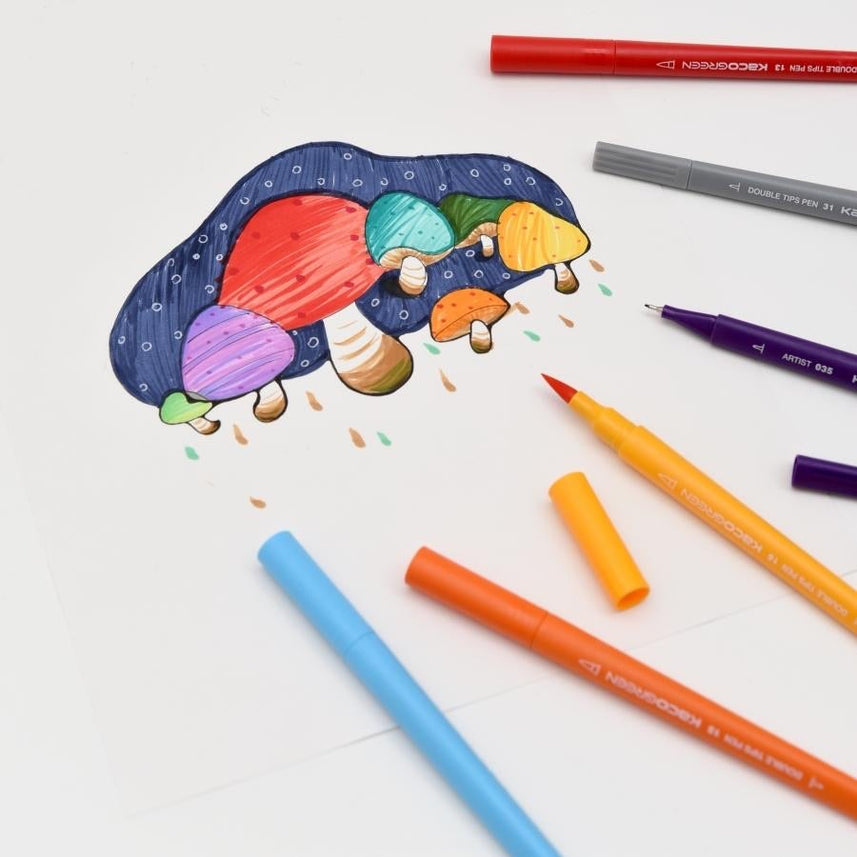 Kaco Fine-Liners And Brush Pens - 2 In 1 - INDOFUTURE - Brush Pen