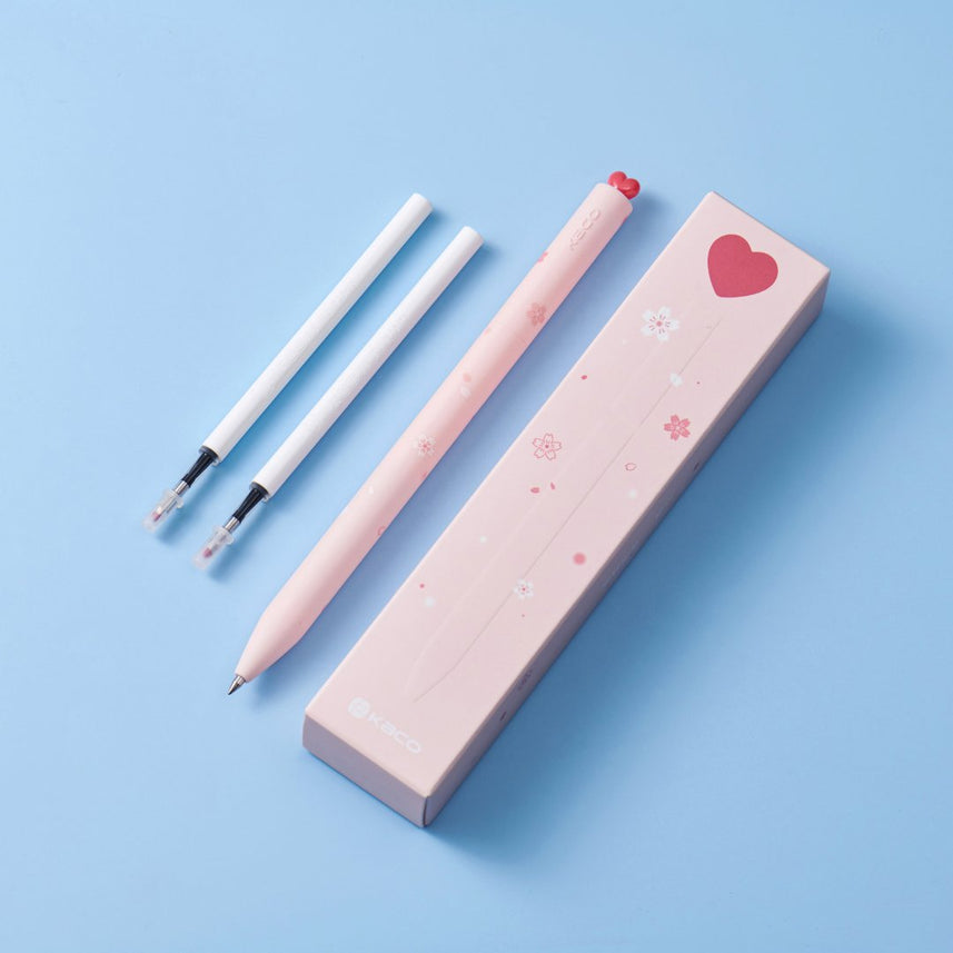 Kaco First Roller Sakura Pink Heart Pen - INDOFUTURE - Gel Pens