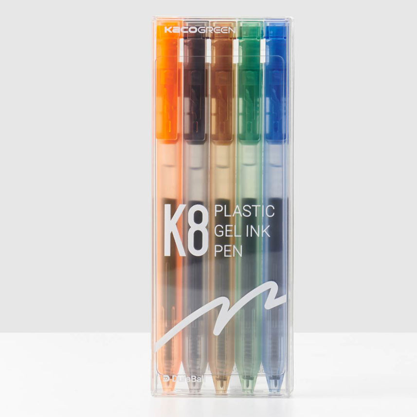 Kaco K8 Gel Pen- Transparent- Pack of 5 - INDOFUTURE - K8 - Gel Pens