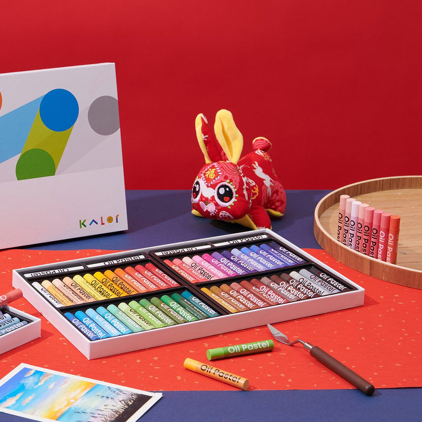 Kaco Kalor Oil Pastels Crayons - Pack of 24 and 48 crayons - INDOFUTURE - Oil Pastels