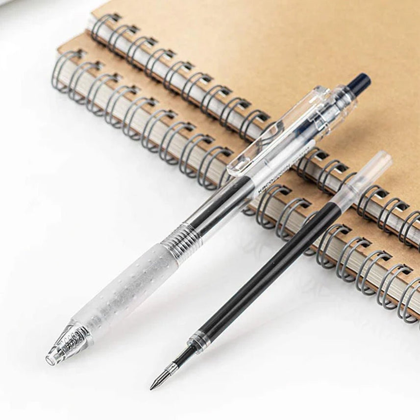 Kaco Keybo Transparent Gel Ink Pen 0.5mm - Pack Of 10 - INDOFUTURE - KEYBO Black 0.5mm - 1 - Gel Pens