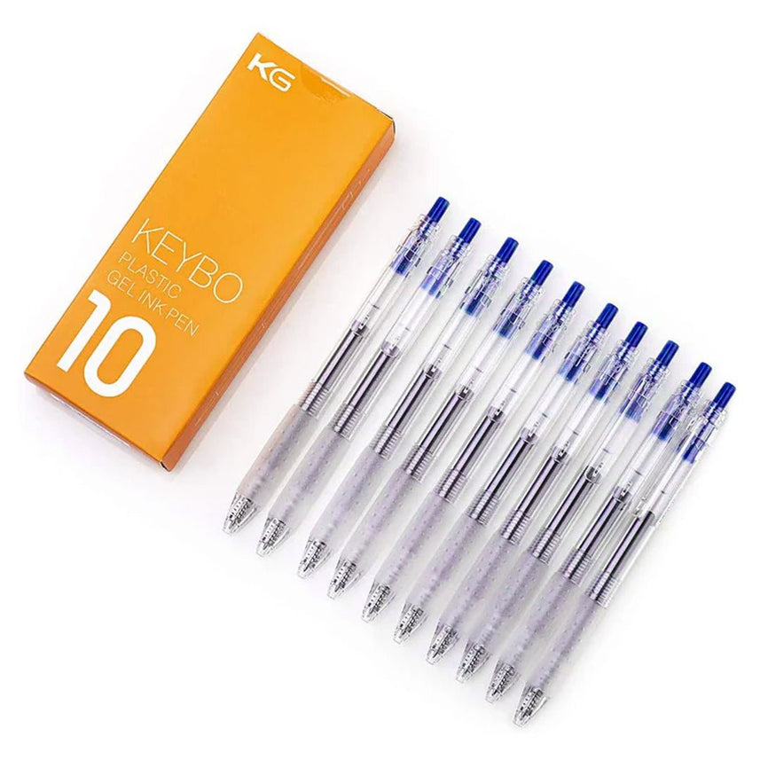 Kaco Keybo Transparent Gel Ink Pen 0.5mm - Pack Of 10 - INDOFUTURE - KEYBO Red 0.5mm - 2 - Gel Pens
