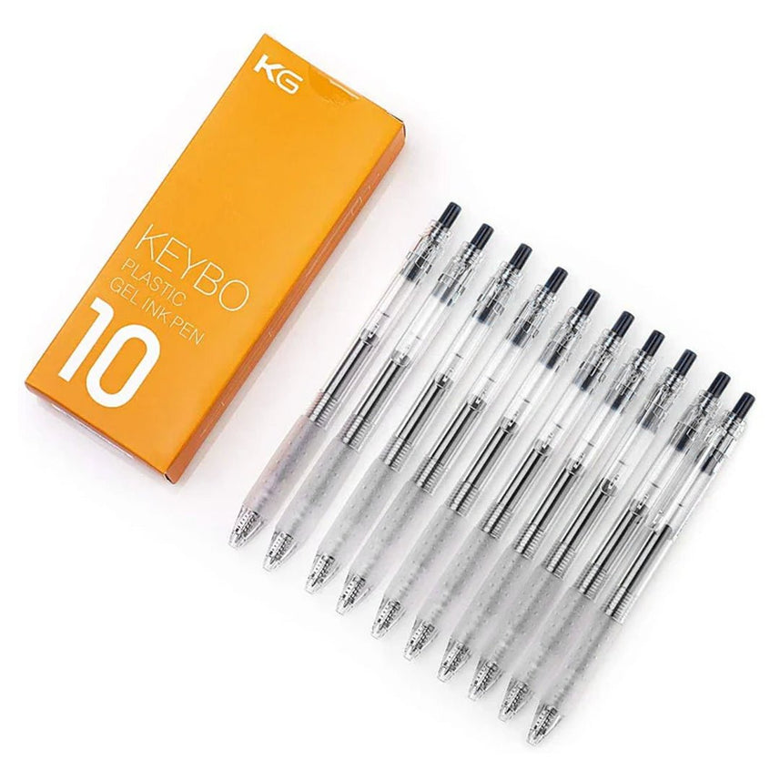 Kaco Keybo Transparent Gel Ink Pen 0.5mm - Pack Of 10 - INDOFUTURE - KEYBO Red 0.5mm - 2 - Gel Pens